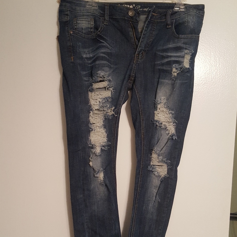 NWT: Boutique "Machine" Distressed Jeans